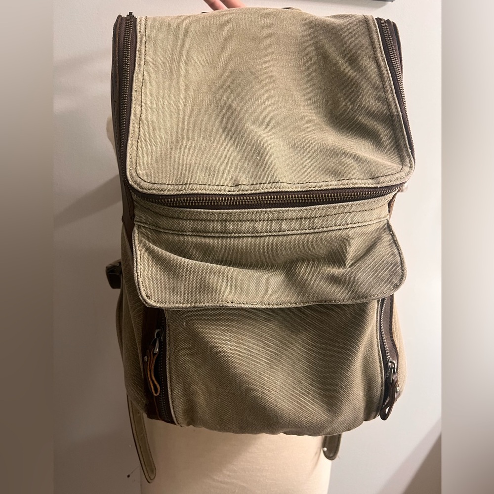Leather and Canvas backpack